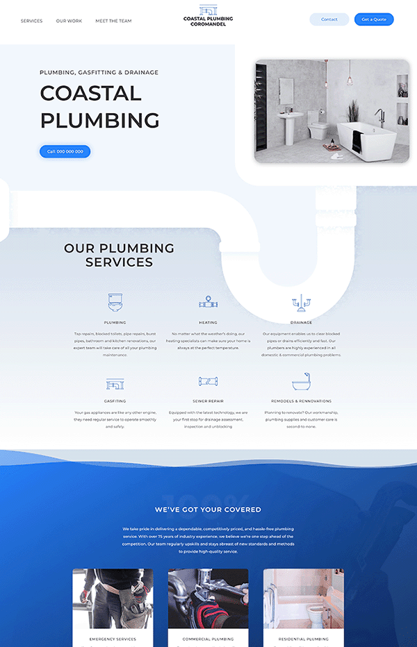 Website Design Plumbing Homepage
